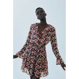 ZARA NWT Floral Print Dress Multicolored